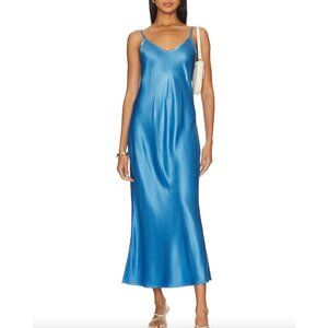 NEW Enza Costa Bias Cut Slip Maxi Dress in Pool Blue NWOT -  Size XS
